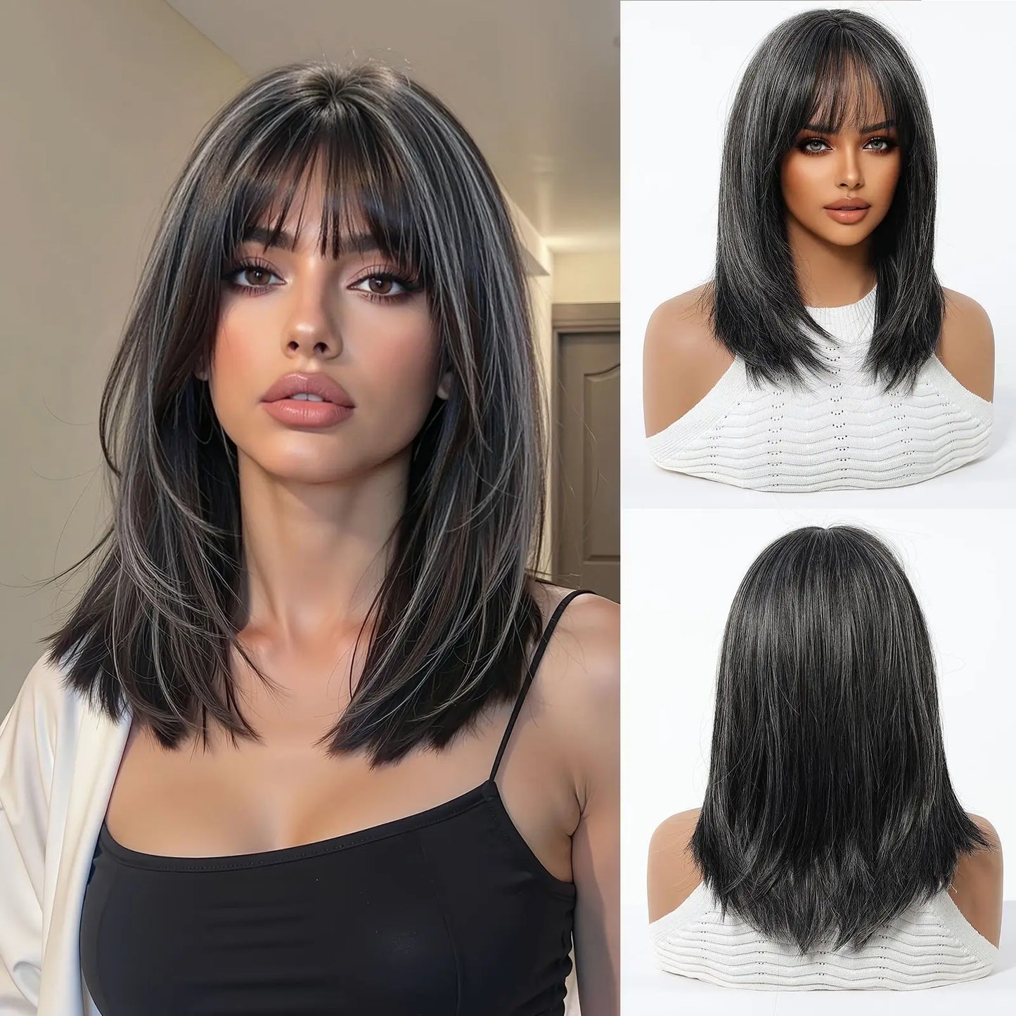 Ombre Brown & Blonde Synthetic Wig
