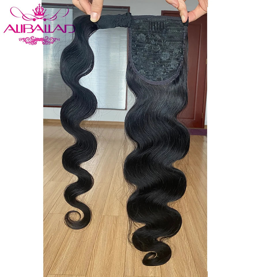 Wrap Around Ponytail Human Hair Brazilian Body