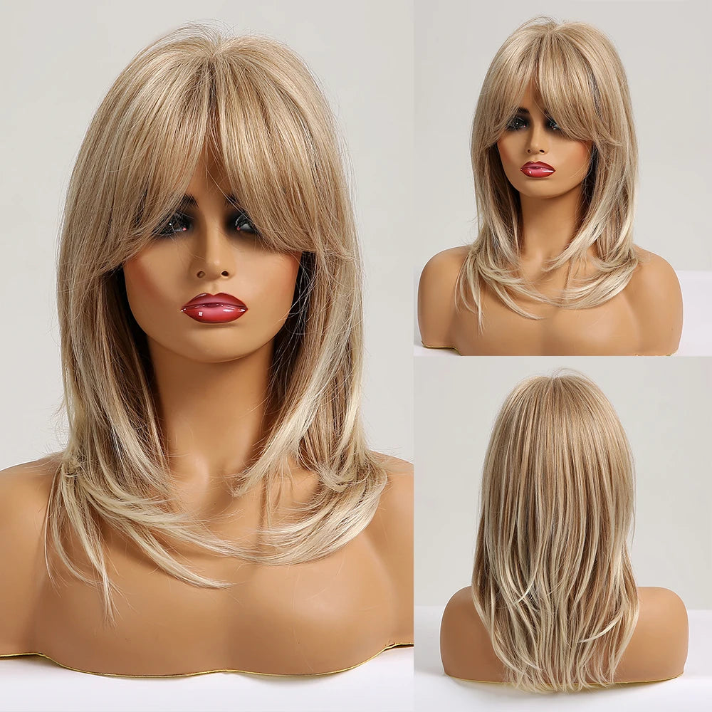 Ombre Brown & Blonde Synthetic Wig