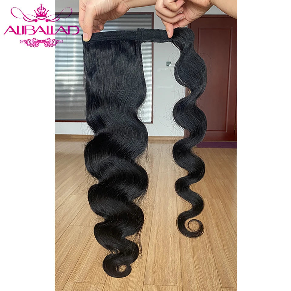 Wrap Around Ponytail Human Hair Brazilian Body
