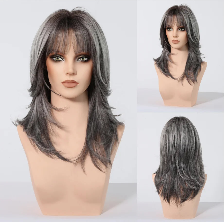 Ombre Brown & Blonde Synthetic Wig