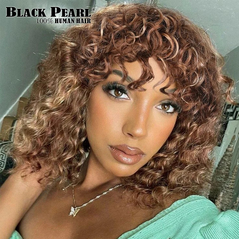 Black Pearl Short Bob Human Hair Wig – Pixie, Curly & Fringe Styles