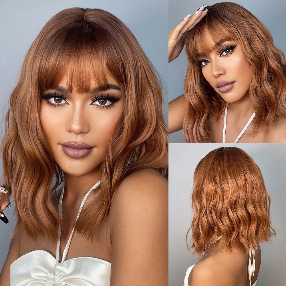 Ombre Brown & Blonde Synthetic Wig