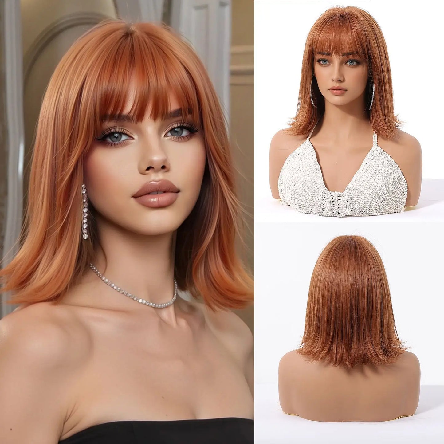 Ombre Brown & Blonde Synthetic Wig
