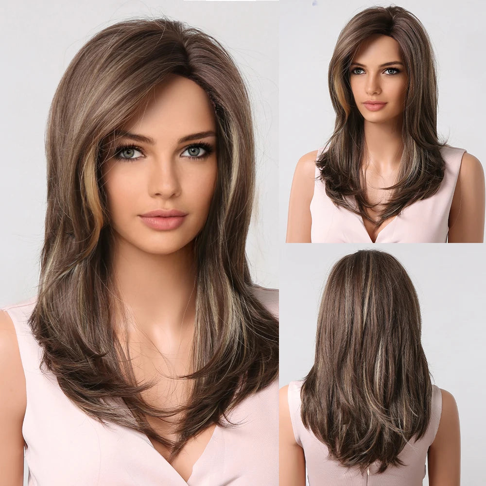 Ombre Brown & Blonde Synthetic Wig