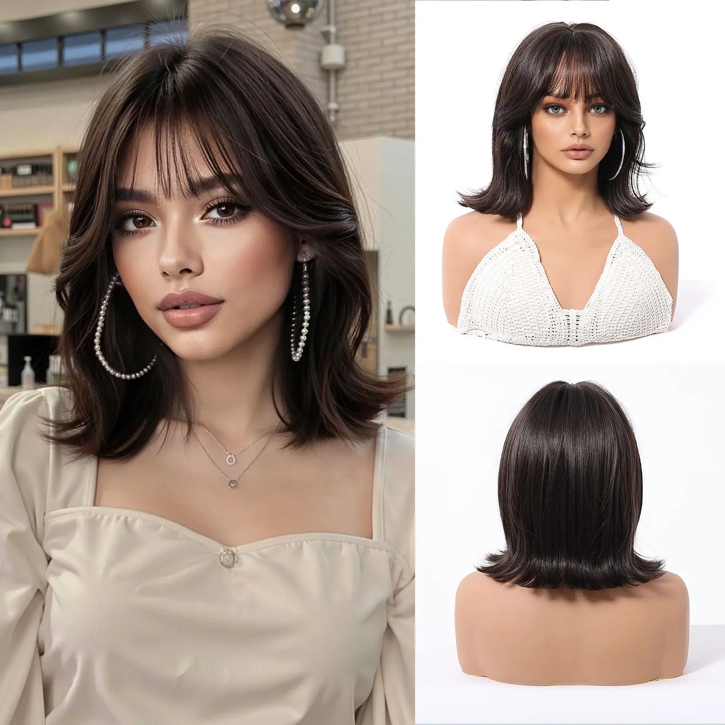 Ombre Brown & Blonde Synthetic Wig