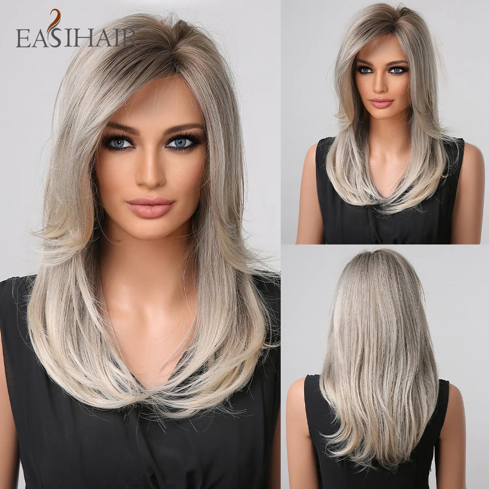 Ombre Brown & Blonde Synthetic Wig