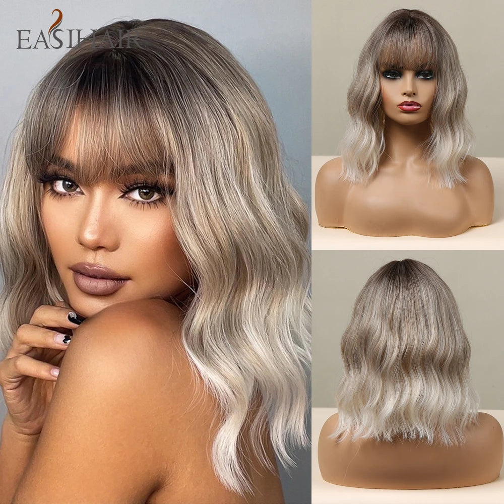 Ombre Brown & Blonde Synthetic Wig