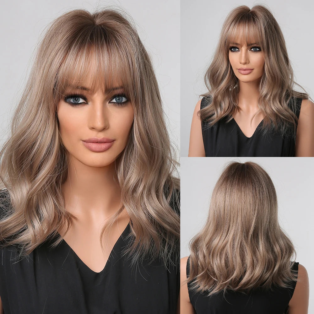 Ombre Brown & Blonde Synthetic Wig