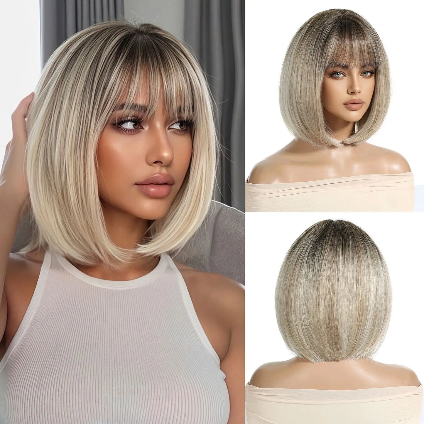 Ombre Brown & Blonde Synthetic Wig